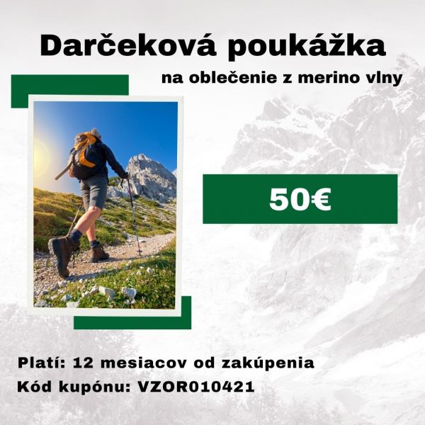 Darčeková poukážka na merino termoprádlo