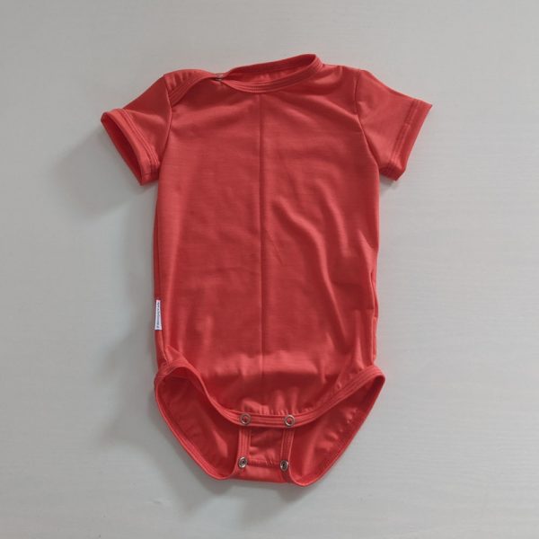 Body pre deti z merino vlny Bánov s extendorom - lososová oranžová 150g