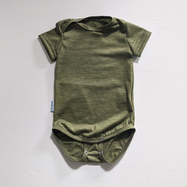 Detské merino body tenšie Bánov s extendorom - zelený melír 150g