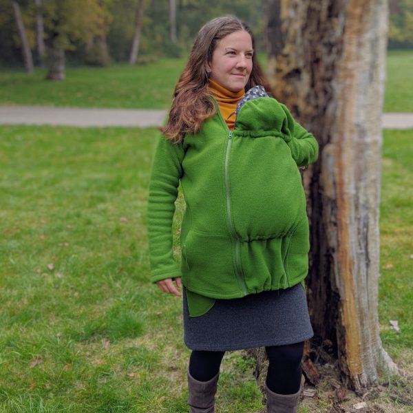 Dámska bunda na nosenie detí s merino vlnou