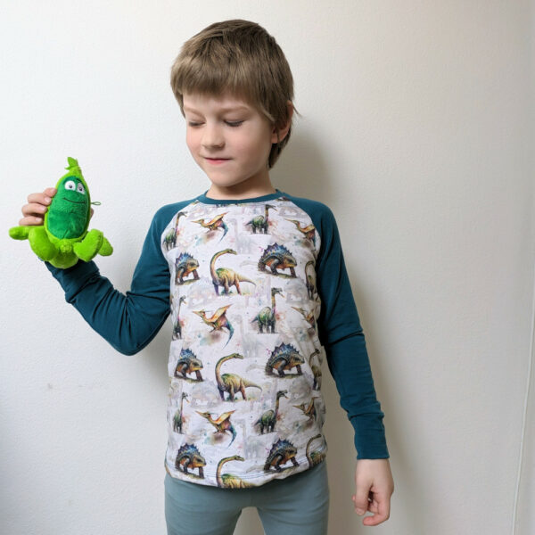 Detské merino tričko dino